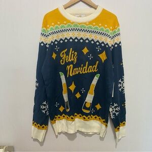 Corona Feliz Navidad Ugly Christmas Sweater Beer Holiday Party XL NWT